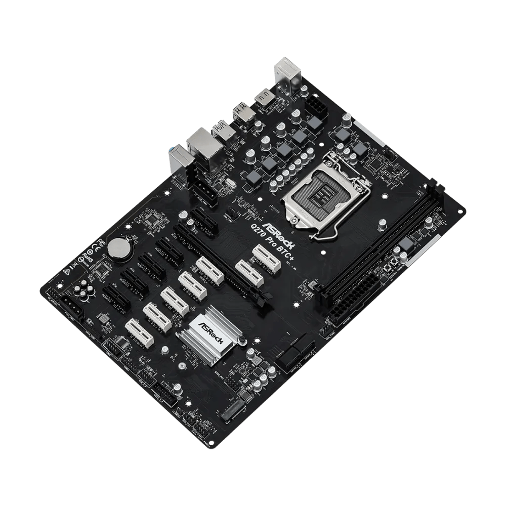 ASRock Q270 Pro BTC+ Intel 200 Series Mining Motherboard | 90 - MXBHM0 - A0UAYZ | - Vektra Computers LLC ASRock Q270 Pro BTC+ Intel 200 Series Mining Motherboard | 90 - MXBHM0 - A0UAYZ | - Vektra Computers LLC